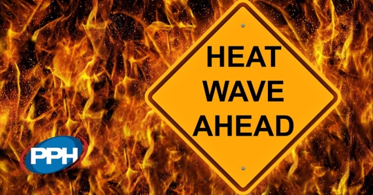 Heat wave warning sign.